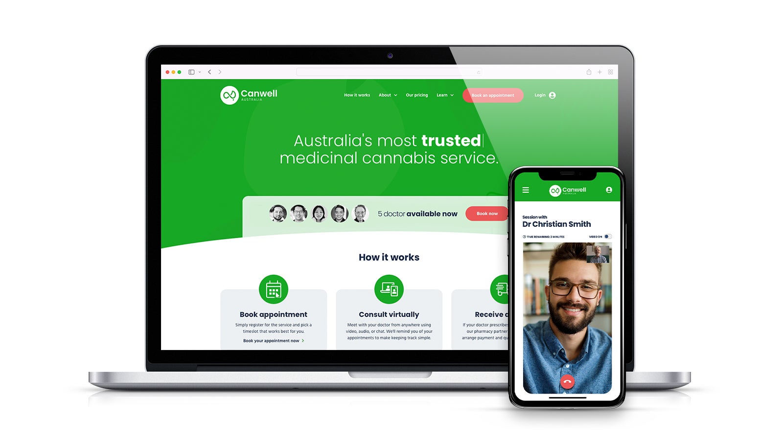 Canwell Australia website homepage on a laptop and a mobile phone | Devotion
