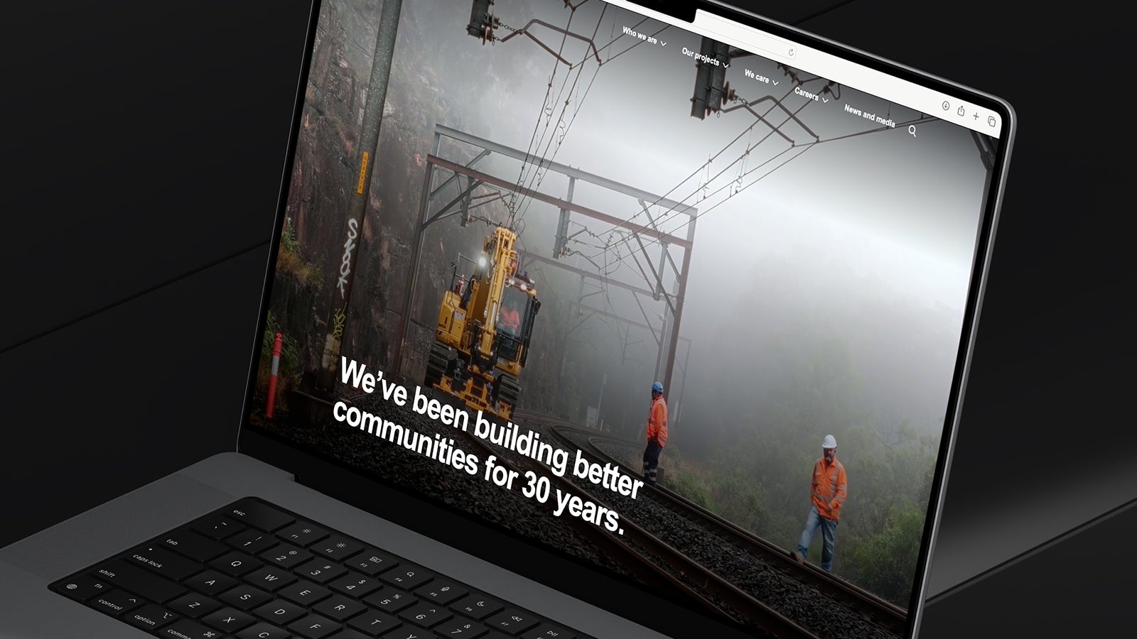 Abergeldie Complex Infrastructure | website homepage displayed on an Apple laptop | Devotion