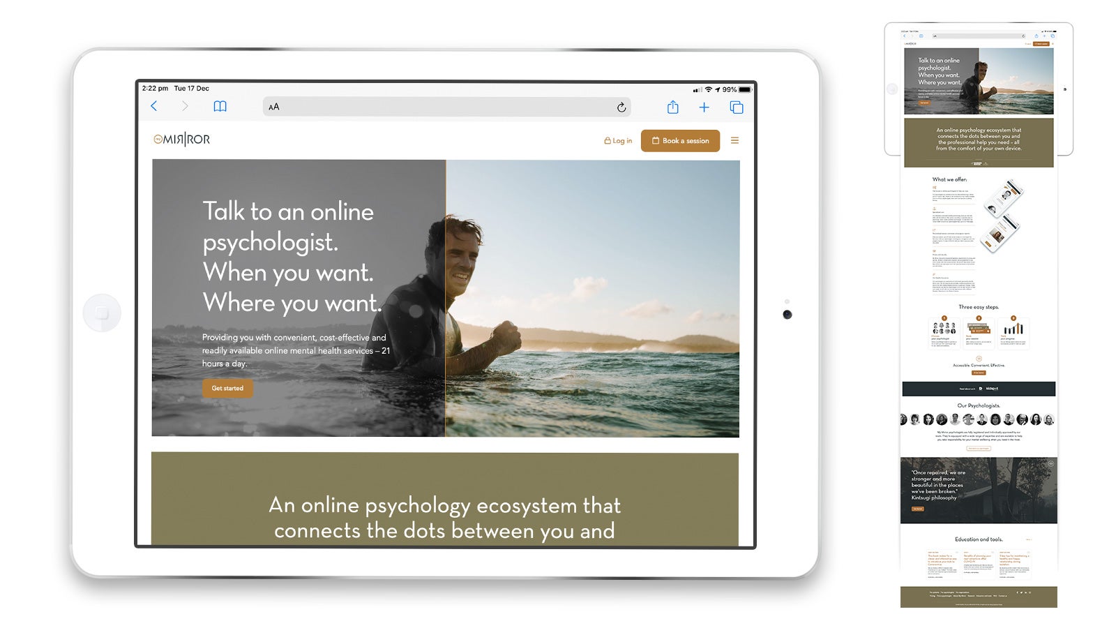 My Mirror | My Mirror homepage on tablet | Devotion