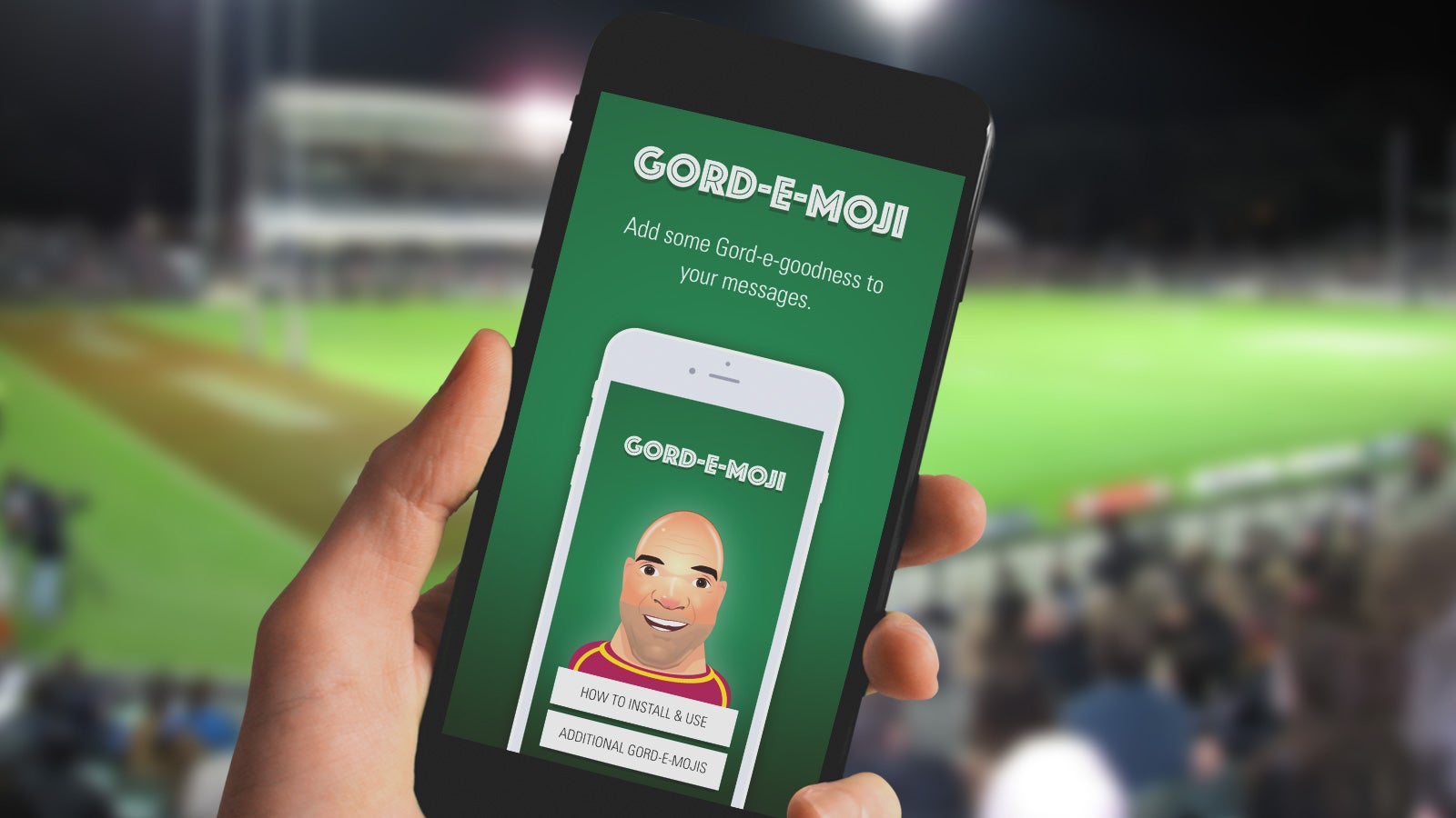 Gord-e-moji | Gorden Tallis Rugby League emojis app on mobile | Devotion