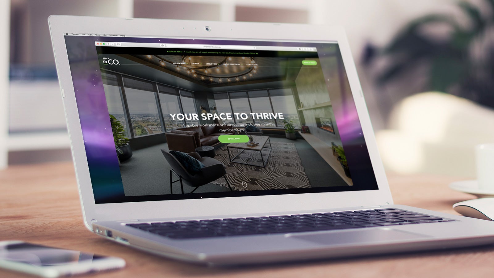Space & Co. | Space & Co. homepage on laptop | Devotion