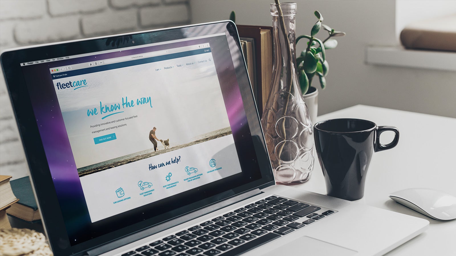 Fleetcare | Website homepage on a laptop | Devotion