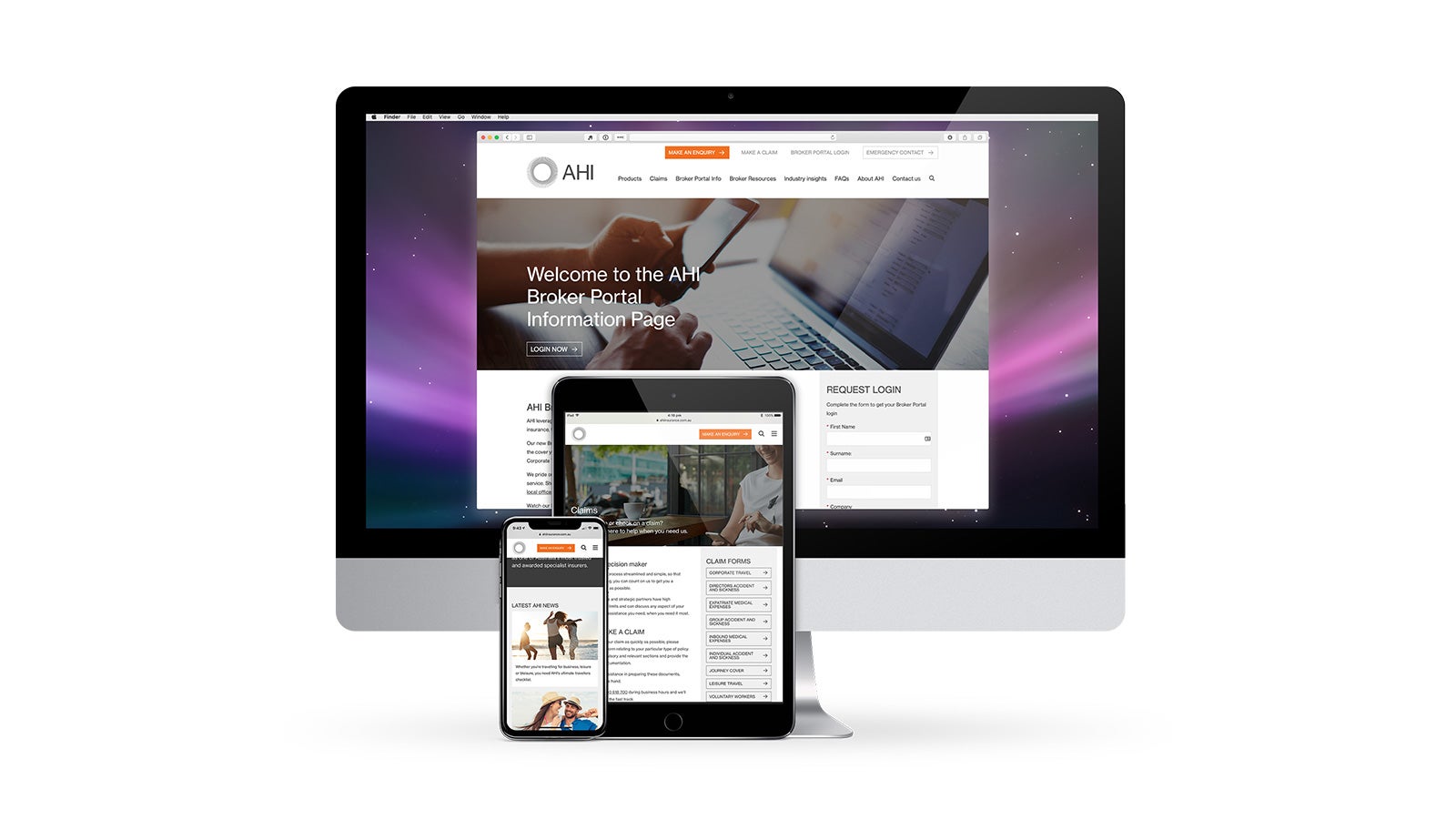 AHI | responsive website on desktop, tablet and mobile | Devotion