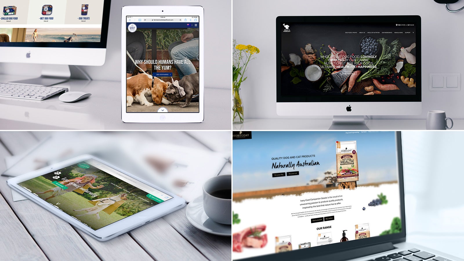 Real Pet Food Company | Website homepages - Famers market, Billy + Margot, Nature's Gift, Ivory Coat | Devotion