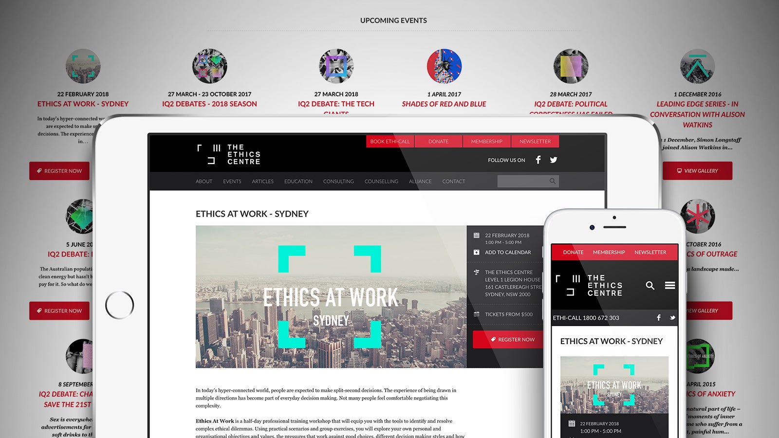 The Ethics Centre | responsive website design on tablet and mobile | Devotion