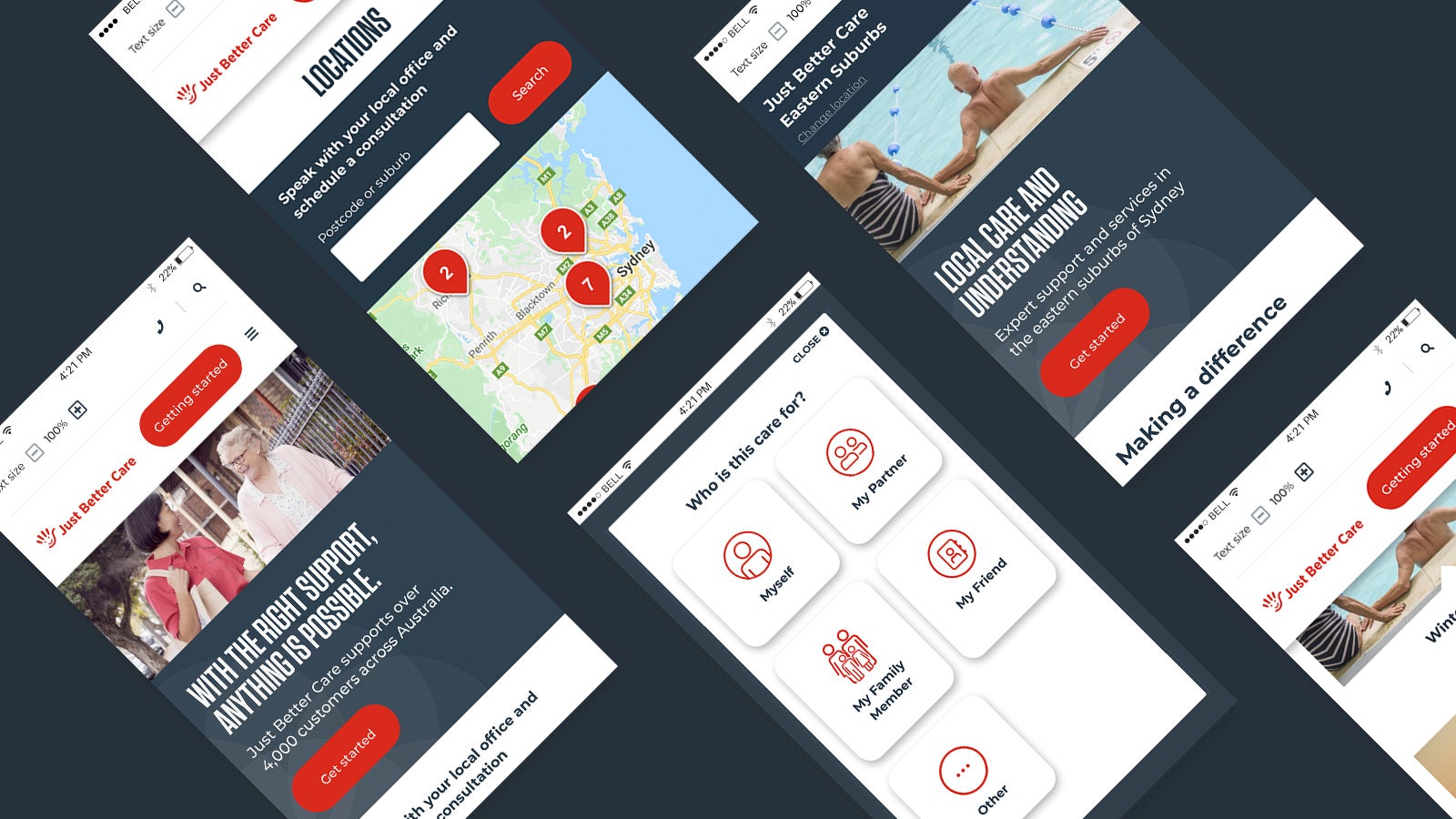 Just Better Care | mobile website pages | Devotion