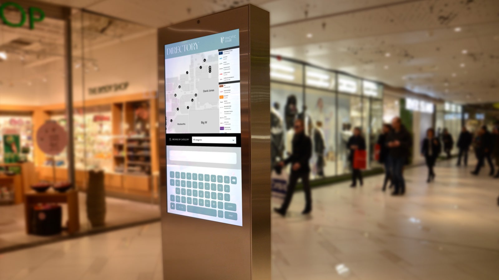 AMP | shopping centre interactive navigation tool at Pacific Fair | Devotion