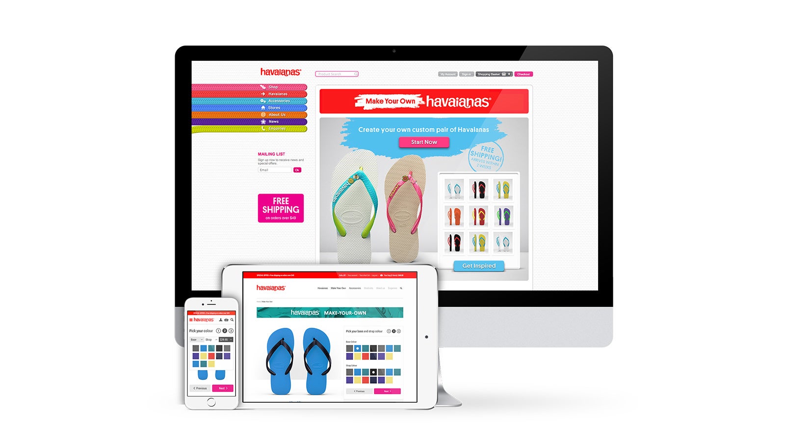 Havaianas | Make Your Own Havianas customisation tool on desktop, tablet and mobile | Devotion