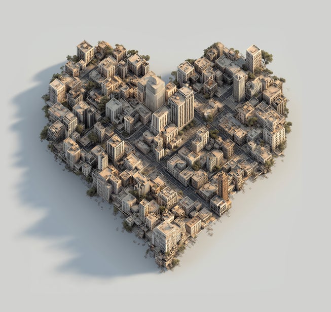 GPT Workplace homepage feature image - a series of office buildings shown in the shape of a heart