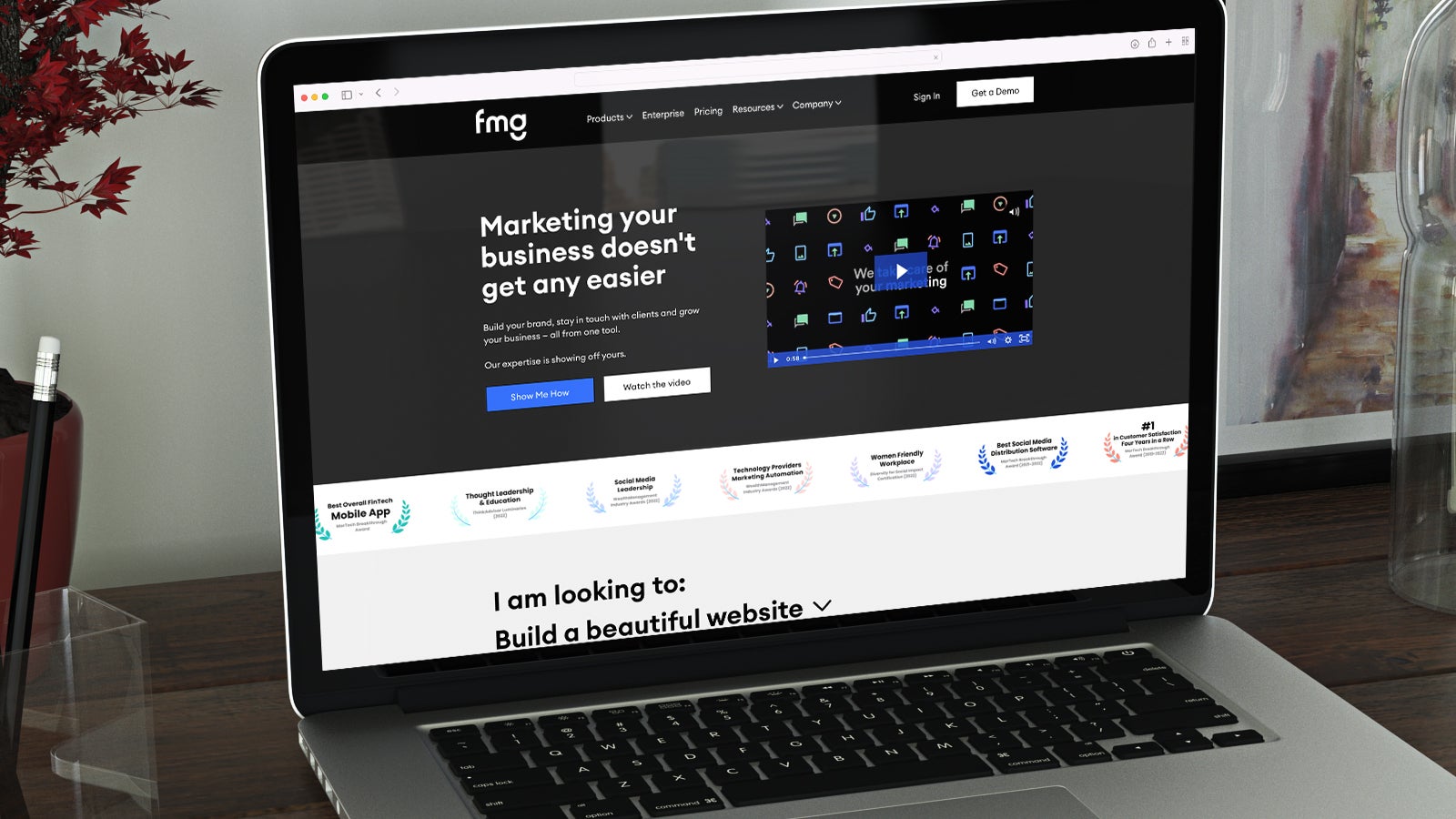 FMG | FMG website shown on a laptop | Devotion
