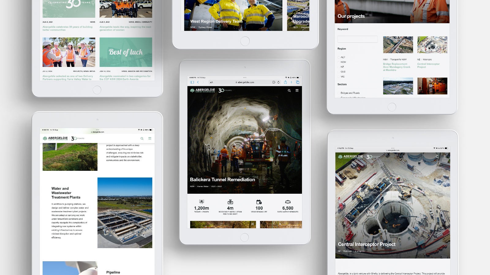 Abergeldie | Responsive website pages shown on a series of Apple iPads | Devotion